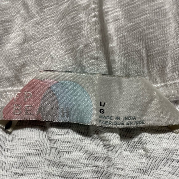 FREE PEOPLE BEACH -white cotton bohemian skirt size large - Picture 2 of 3